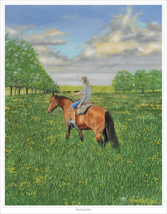 "Working Girls" 11 x 14 (image area) Signed and Numbered Art Print